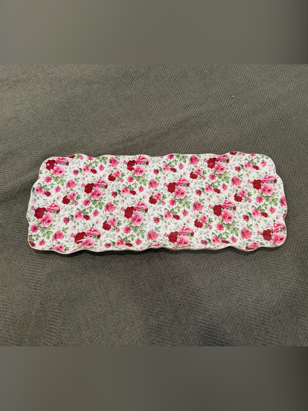 Vintage Formalities by Baum Bros “June Rose Chintz” Rectangular Serving Platter
